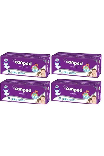 Canped Set of 4 Patient Diapers with Waistband for Children 120 Pieces Xs 4pk*30