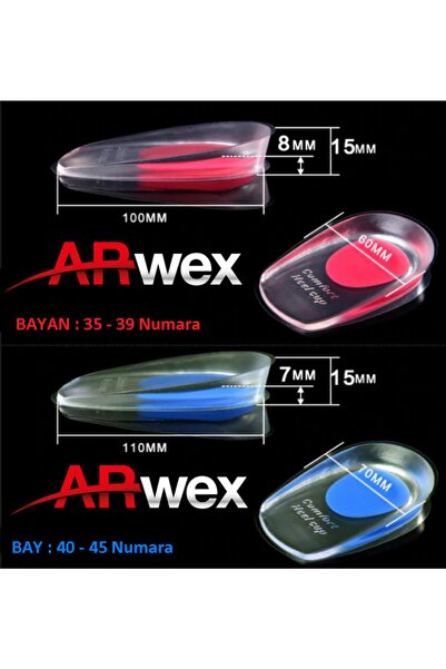 ARWEX Yapışkanlı Silikon Topuk Dikeni Yastığı Boy Uzatıcı