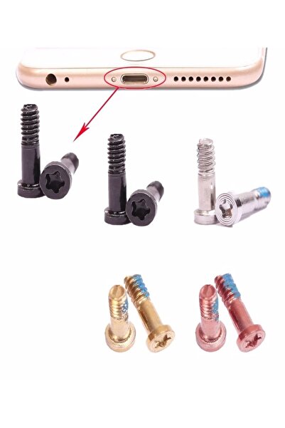 ucuzmi Iphone 6s 6plus Gold Alt Vida Galvanizli Çelik Saç Vida Teknik Servis Ürünü (2adet)