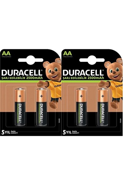 Duracell Şarj Edilebilir Aa Kalem Pil 4 Adet 2500mah(2paket)