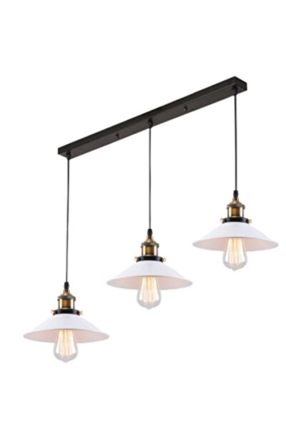 RİOLİGHT Retro Masa Üstü Sıralı Metal Sarkıt Avize Taban Uzunluğu: 60cm