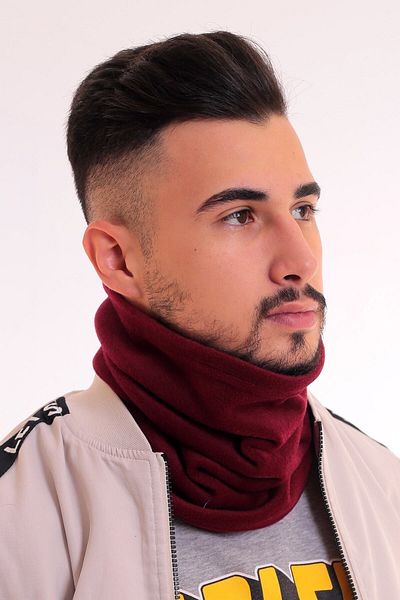 lovebox Men's Burgundy Fleece - Two Way Usable Beret Fleece Neck Collar