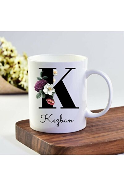 Genel Markalar Kiraz Isimli K Baş Harf Baskılı Kupa Bardak 0450