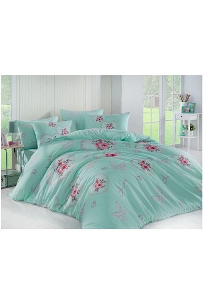 Cotton Life مجموعة بيكيه مطبوعة لشخص واحد أليس مينت
