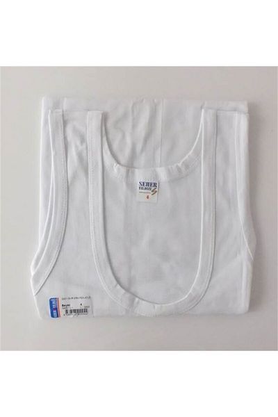 Seher Yıldızı Men's White Strappy Undershirt 6 Pack