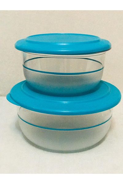 Tupperware Crystal Bowl Set of 2 2.1 Lt 1.1lt Storage Container