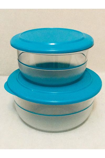 Tupperware Crystal Bowl Set of 2 2.1 Lt 1.1lt Storage Container