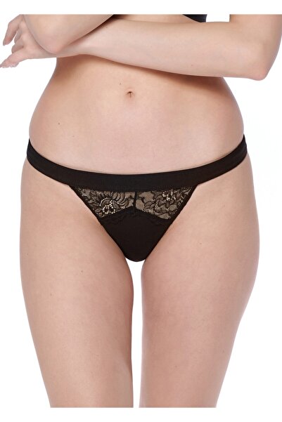 Dagi Μαύρο 4820KC Παμ. Δαντέλα Det. Σύντομο σλιπ