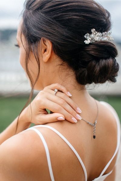 Eva Flore White Pearl Dried Flowering Bridal&Wedding Hair Comb Hairpin