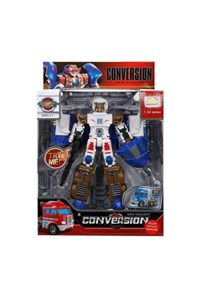 Sunman 1:24 Sesli Ve Işıklı Dönüşebilen Robot 22 Cm. - Mavi Tır