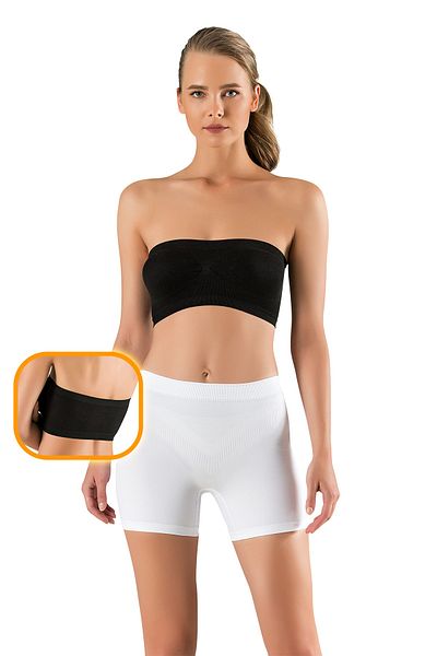 MODANTY Μαύρο στράπλες Bustier χωρίς ραφή