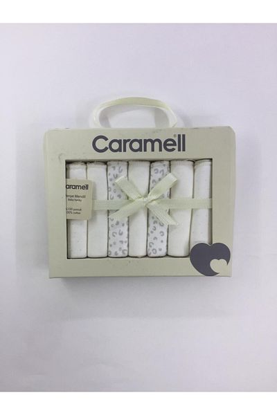 Caramell Pachet de 7 șervețele organice pentru gură pentru bebeluși din bumbac pieptănat
