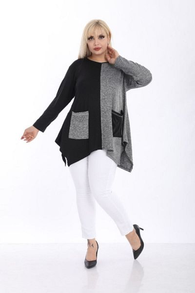 Kheos Stone DeTailed Long Sleeve Tunic with Pockets - Two Colors
