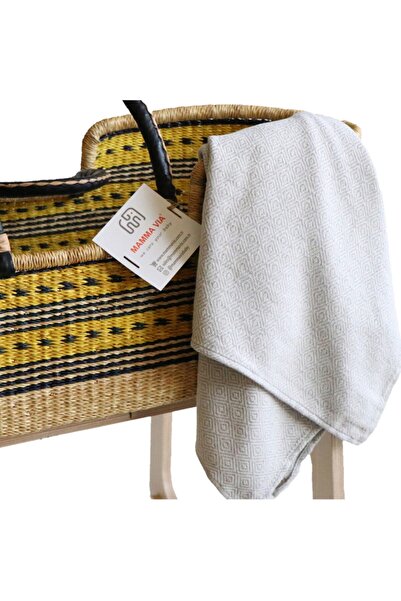 MAMMA VIA BABY Gray Cotton Baby Blanket 110X95 cm