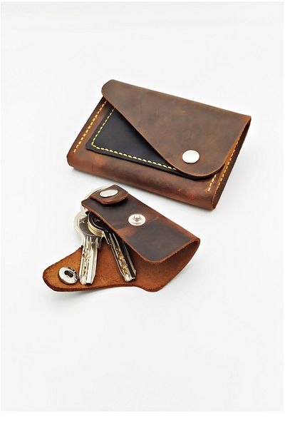 New Coast Leather 1900's Унисекс кафяв ръчно изработен портфейл от естествена кожа