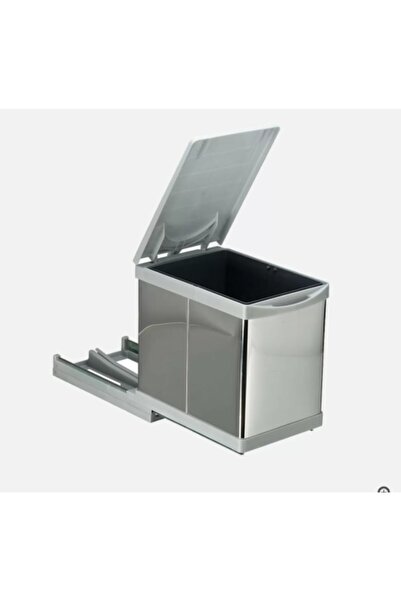 Genel Markalar Çöp Kovası Raylı Otomatik 30cm Paslanmaz 16lt Açık Gri
