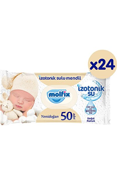 Molfix منشفة مبللة لحديثي الولادة بماء متساوي التوتر 24*50 1200 ورقة