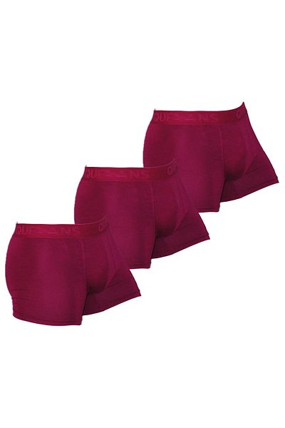 COTBOXER Queans Bamboo Ultra Soft 3-Piece Men's Boxer Set - Claret Red
