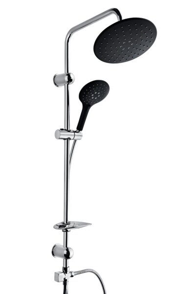 Vilas Trend Siyah Kromlu Fonksiyonlu Sarı Prinç Boru Duş Seti