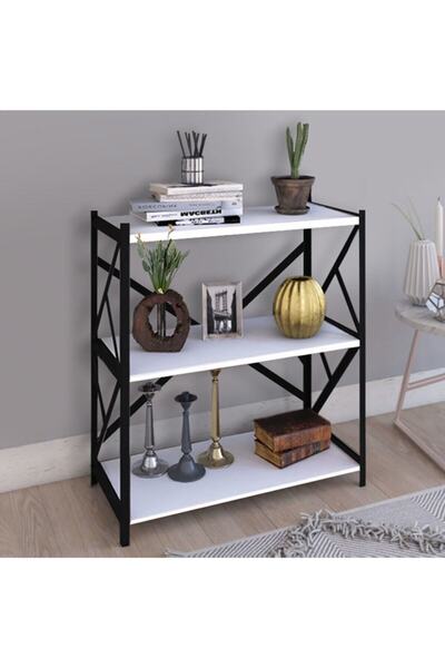 Cosargroup Metal Kitaplık 3 Raflı Kitaplık Dosya Kitap Rafı Ofis Ev Rafı