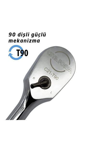 CETA FORM C21-T90 1/2'' Metal Handle - Closed Type, Ratchet Handle