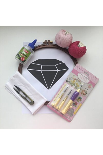 Tahayyüls Tasarım Atölyesi Punch Nakışı Başlangıç Kiti Pembe Elmas