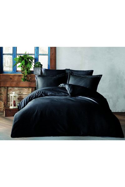 KISAYOL Black Double Duvet Cover Set