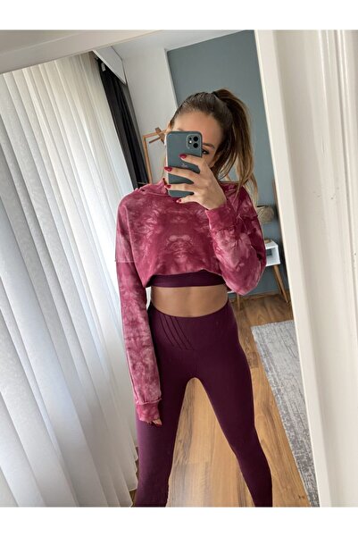 Alexis Batik Bordo Crop Top Sweatshirt