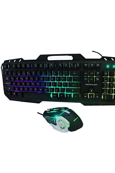 teknosepetim Rgb Işıklı Türkçe Q Gaming Kablolu Klavye Mouse Set W200 Prof Kl...