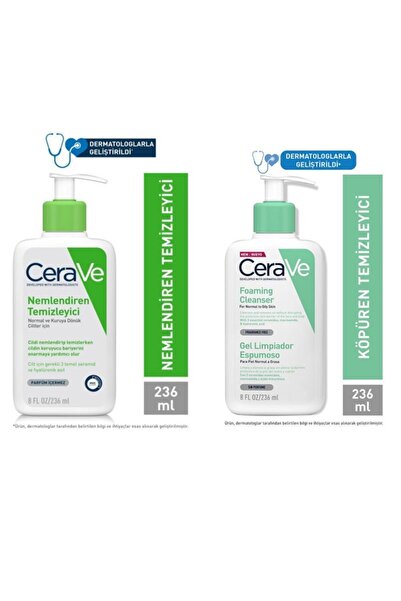 CeraVe Nemlendiren Temizleyici 236 Ml + Köpüren Temizleyici 236 Ml