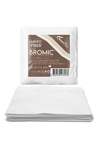 SmartBee Bromic 10’lu Suede Mikrofiber Seramik Uygulama Bezi 10×10 200gsm – Beyaz