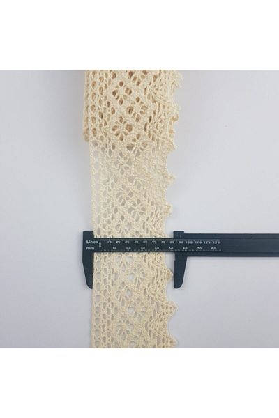 tuhafiyecimiz Eninde Cream Cotton Edge Lace 7222 55 mm