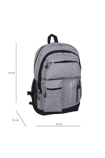 Bagacar 20101 Unisex καθημερινό και σχολικό σακίδιο πλάτης Γκρι