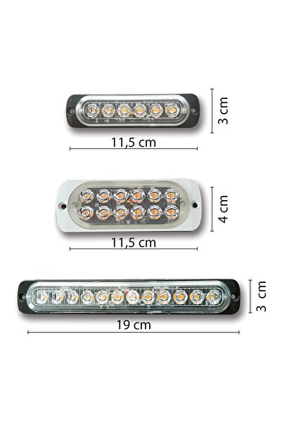 FLAŞ OTO AKSESUAR 12 Ve 24 Volt Panjur Çakar Lamba - Turuncu