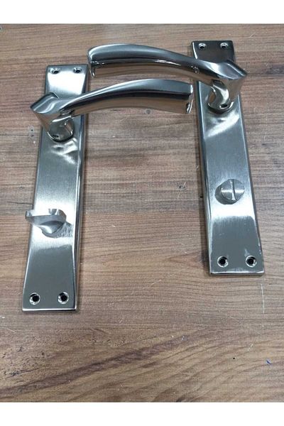 ARON Opendoor Diamond Mirrored Nickel Satin (BATHROOM-WC) Door Handle Right
