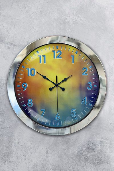 Kasva Concept Gift 36 cm Chrome Metal Venus Wall Clock