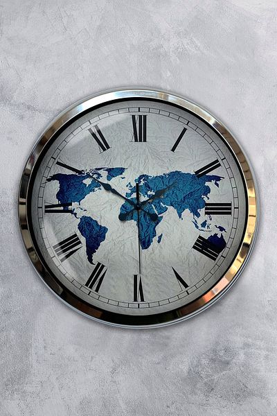 Kasva Concept Δώρο ρολόι τοίχου 40 εκ. Chrome Metal World