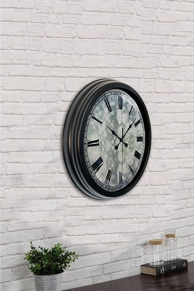 Kasva Concept Gift 40 cm Black Metal Decorative Wall Clock