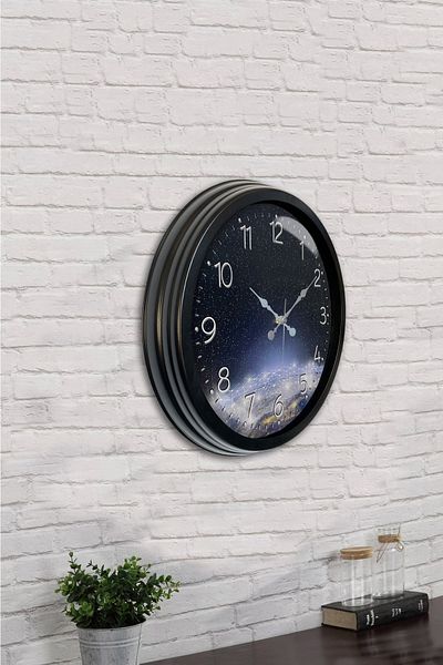 Kasva Concept Gift 40 cm Black Metal Strawberry Kitchen Wall Clock