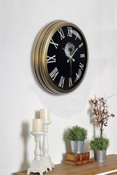Kasva Concept 40 cm Tumbled Metal Roman Classic Wall Clock