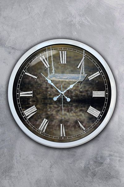 Kasva Concept Gift 40 cm White Metal Vintage Wall Clock