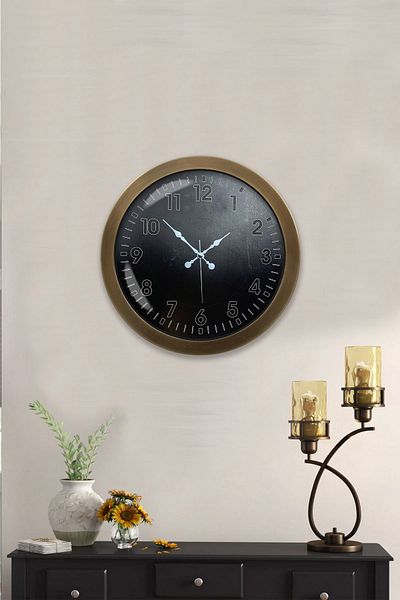 Kasva Concept Gift 36 cm Antique Metal Black Wall Clock