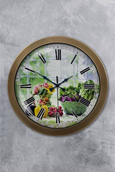 Kasva Concept هدية ساعة حائط مطبخ معدنية عتيقة مقاس 36 سم