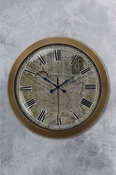 Kasva Concept 36 cm Tumbled Metal Earth Wall Clock