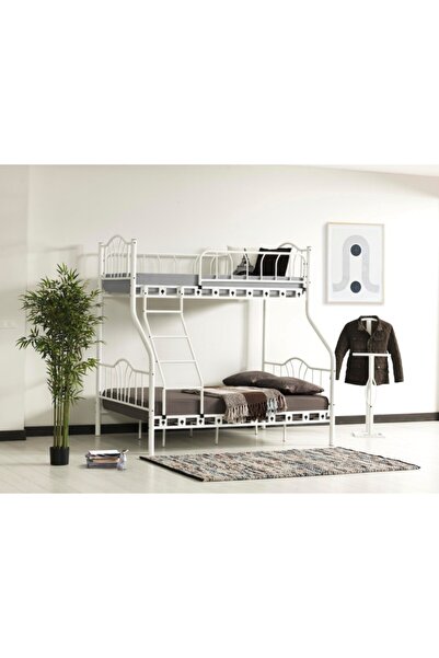 Teknor 3 Kişilik Ebeveyn Yatak Odası 3lü Yazlık Misafir Metal Ranza 140*200 +...