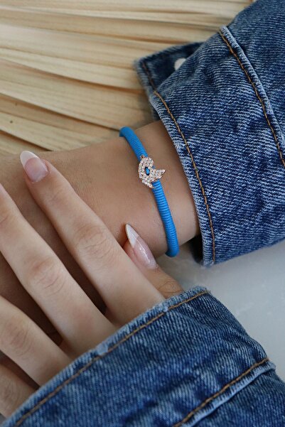 Garvin İstanbul Kadın Mavi Kuş Dönen İp Bileklik