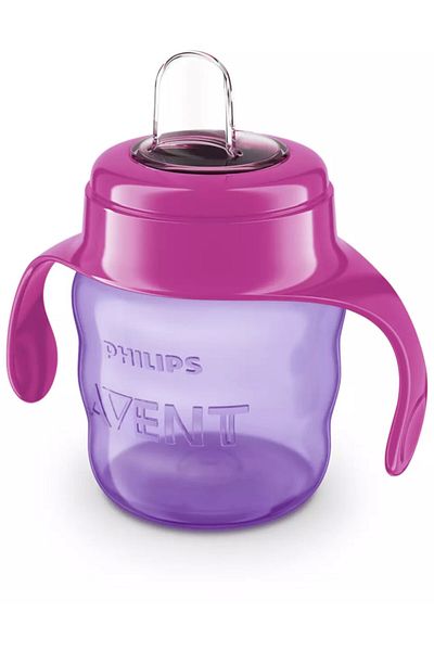 Philips Avent 6m+ 200ml Pink Silicone Cup - Educational and Non-Drip