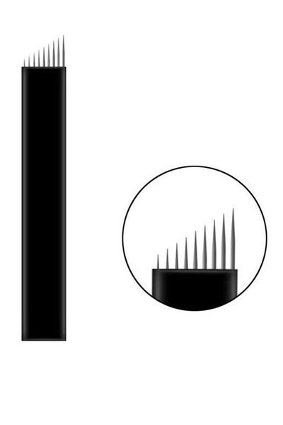 Prime 9 Pin Microblading Needle Number 9 Needle Black Blades 5 Pieces