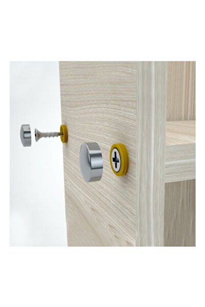 ARON (25 Adet) Büyük Krom Parlak 20mm Dekoratif Vida Kapağı Mobilya Vida Gizleyici