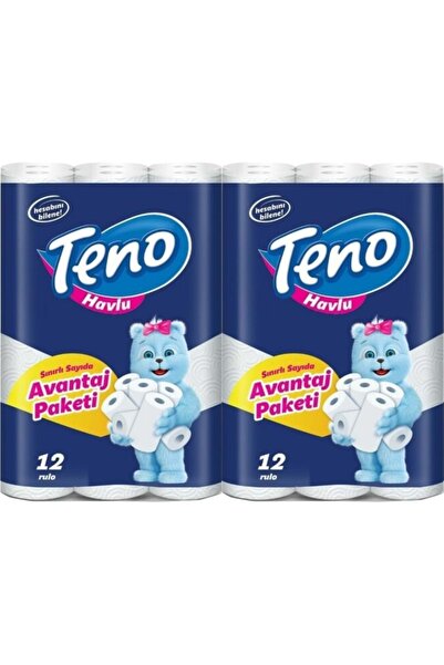 Teno Ultra Kağıt Havlu Çift Katlı 12 Li Paket (2 Li Set) (avantaj Pk Serisi)